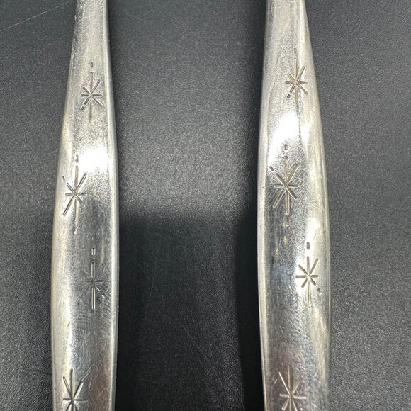 Vintage Gorham Sterling Silver Stardust Salad Forks Mid Century Modern Set Of 2 - Picture 4 of 8